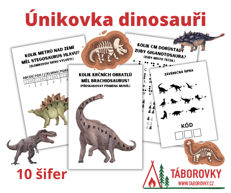 Únikovka pro malé mylovníky dinosaurů a pravěku, spousta šifer